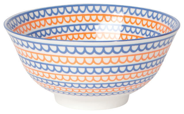 Bowl Stamped 6" - Orange Scallop