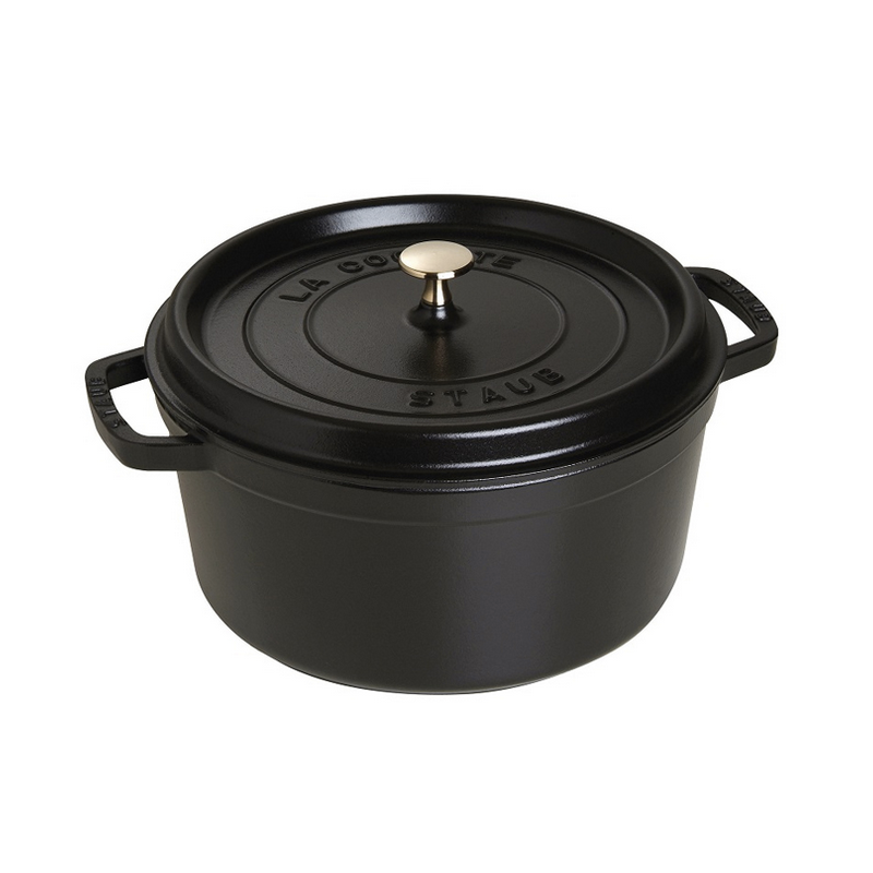 Staub Round 3.8L / 4-Qt Black Cocotte