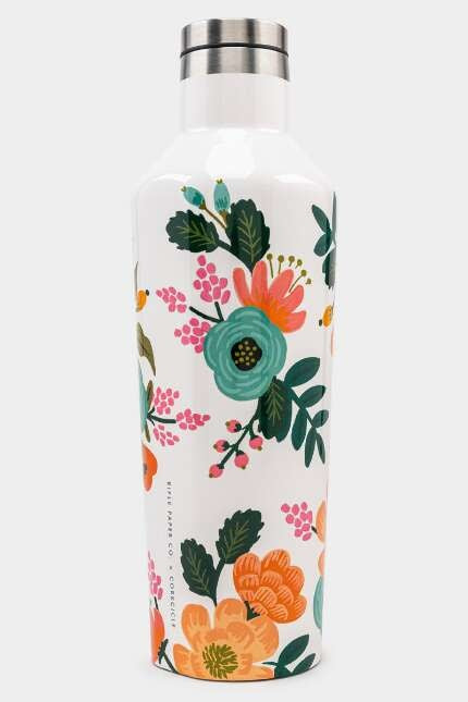 Load image into Gallery viewer, Corkcicle Canteen - 16oz Gloss Cream - Lively Floral Rifle Paper 475ml
