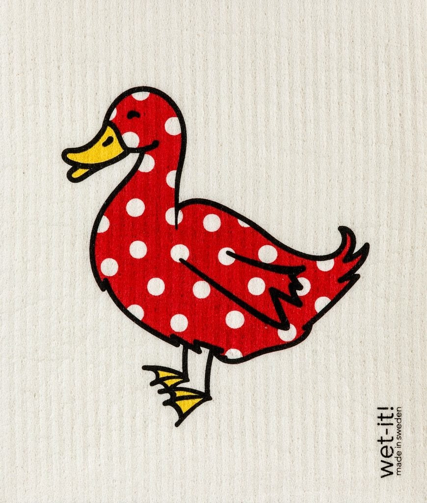 Swedish Wet Cloth Mama Red Duck -  Polka-Dot