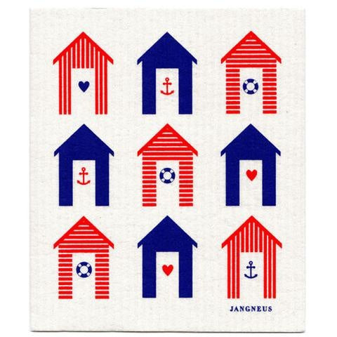 Swedish DC Beach Huts red and blue