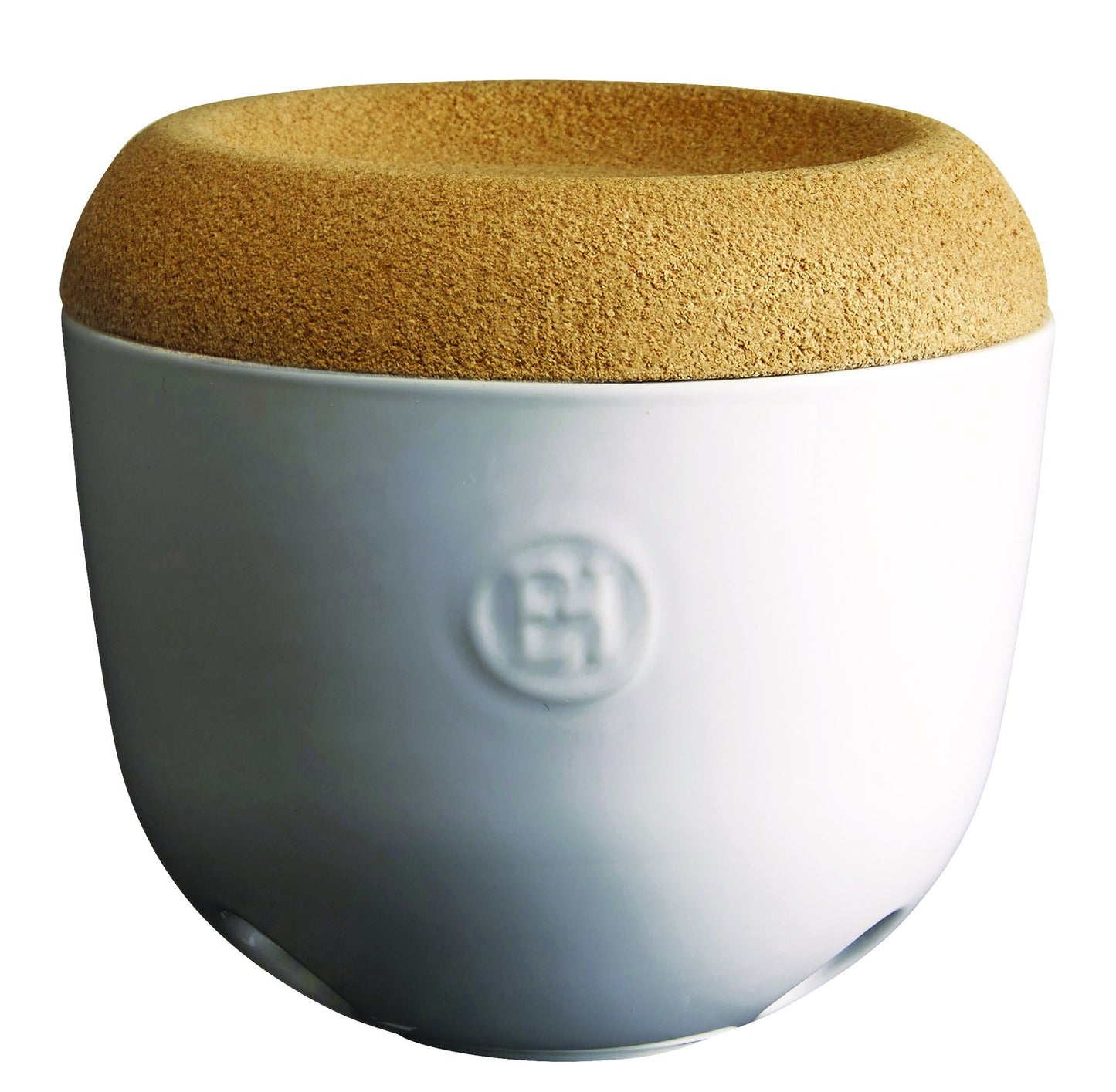 Emile Henry Garlic Pot w Cork Lid - Argile