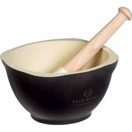 Emile Henry Fusain Mortar & Pestle