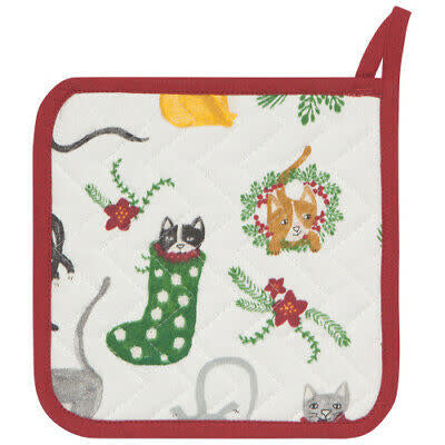 Load image into Gallery viewer, Pot Holder - Basic - Meowy Christmas

