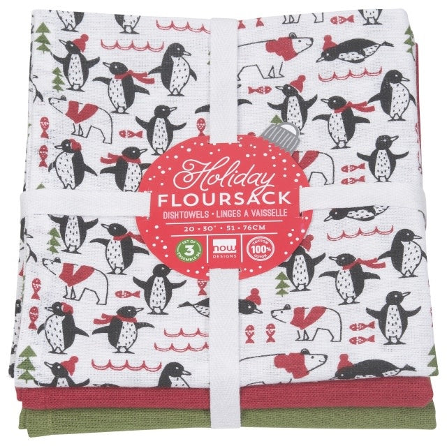 Floursack Dishtowel Set/3 - Penguin Popper