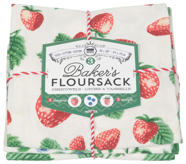 Floursack Dishtowel Set/3 - Berry Patch