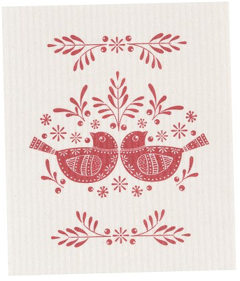 Swedish  Dishcloth Folk Feathers