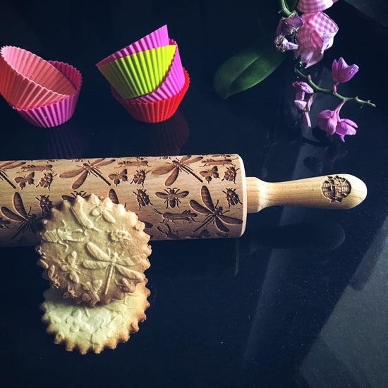 Embossed Rolling Pin - Insects