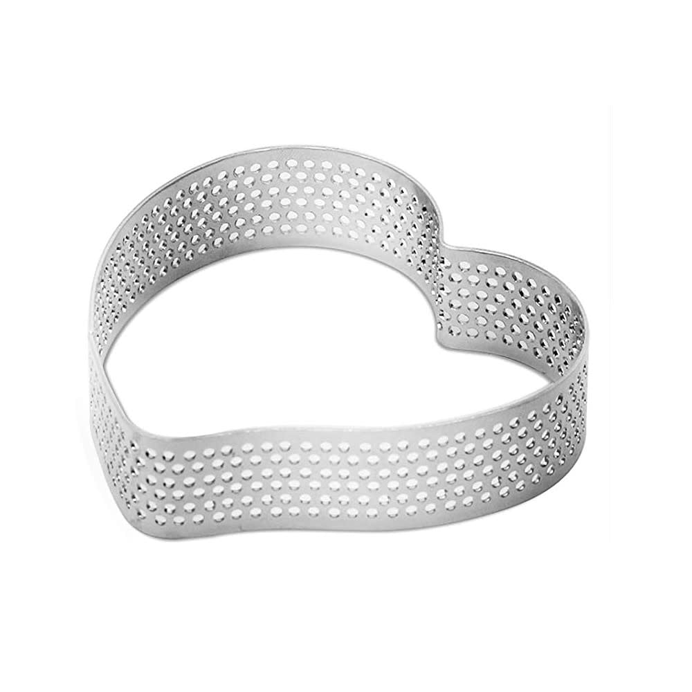 Heart Perforated Tart Ring 80mm x 80mm x 20mm