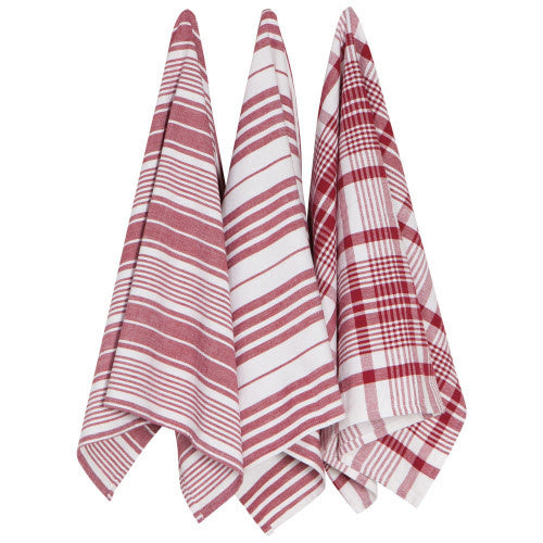 Jumbo Tea Towel Set/3 - Carmine