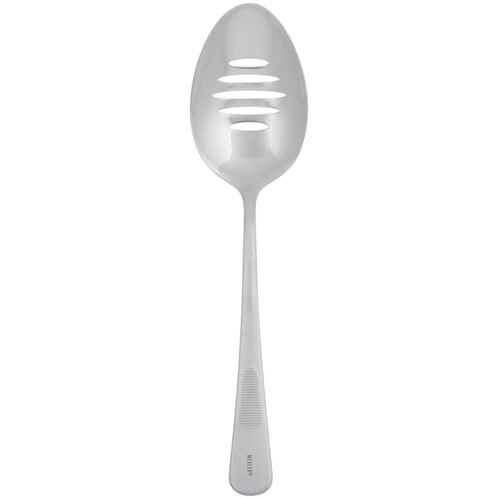 SS Slotted Bowl Plating Spoon - 9"