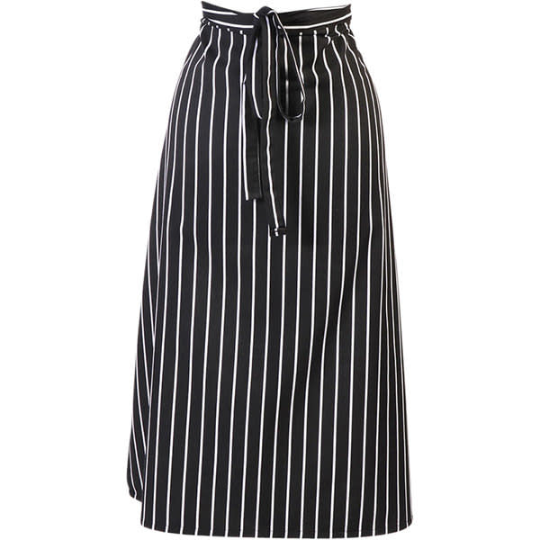 Genesis Bistro Apron - Black w/ White Chalk Stripes 33x29"