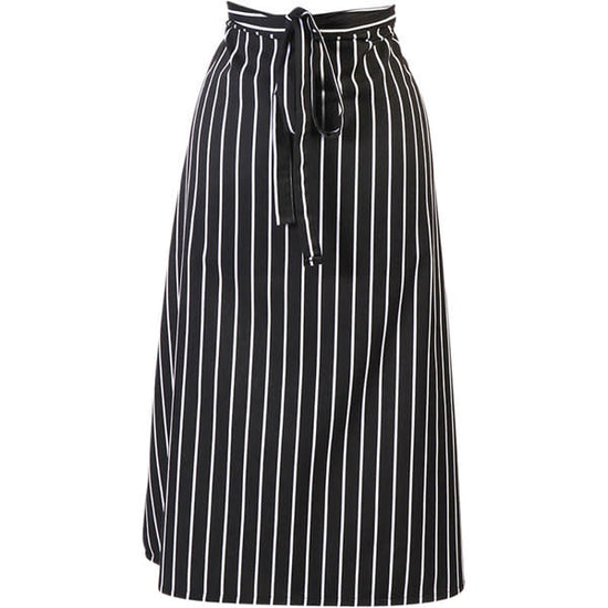 Genesis Bistro Apron - Black w/ White Chalk Stripes 33x29"