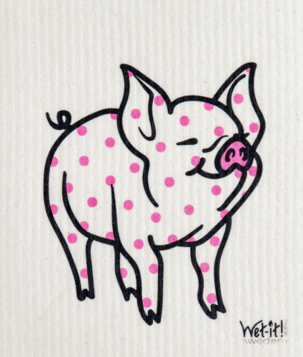 Swedish Dish Cloth Polka Pig