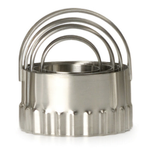 Biscuit Cutters - Round - Rippled - Set 4