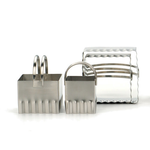Biscuit Cutters - Square - Rippled - Set 4