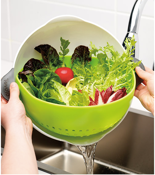 Soak & Strain Colander 5-Qt Charcoal