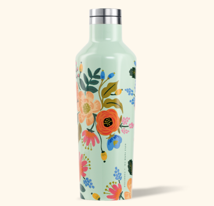 Corkcicle Canteen - 16oz Gloss Mint - Lively Floral Rifle Paper 475ml