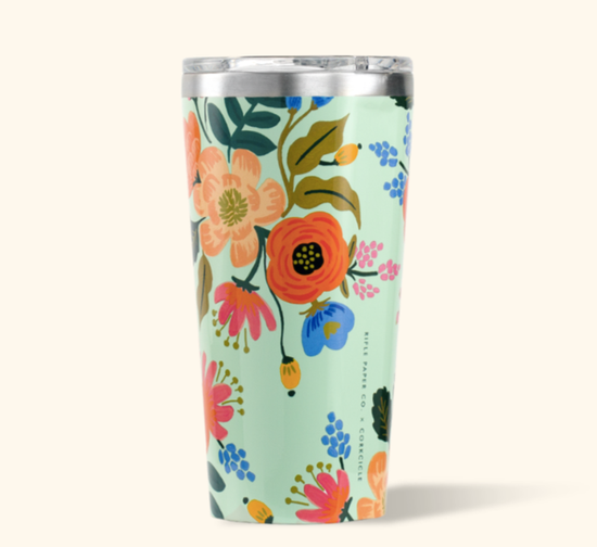 Load image into Gallery viewer, Corkcicle Tumbler- 16oz Gloss Mint - Lively Floral Rifle Paper 475ml
