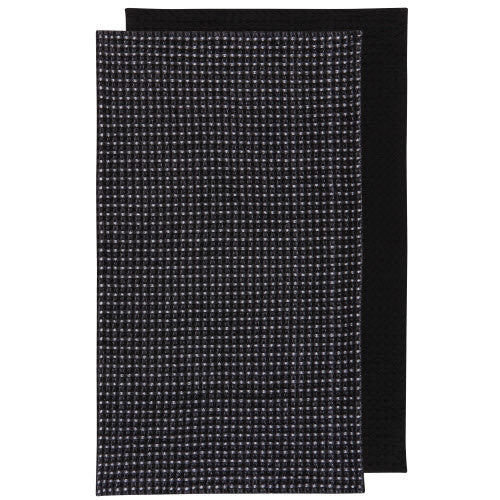 Tea Towel Set/2 - Second Spin Waffle - Black