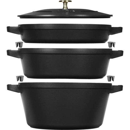 Staub 4pc Stackable Set - Black