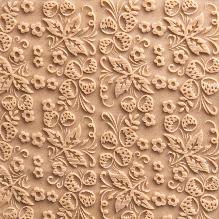 Embossed Rolling Pin - Strawberries