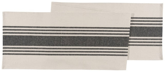 Table Runner Canvas Stripe Black 72"