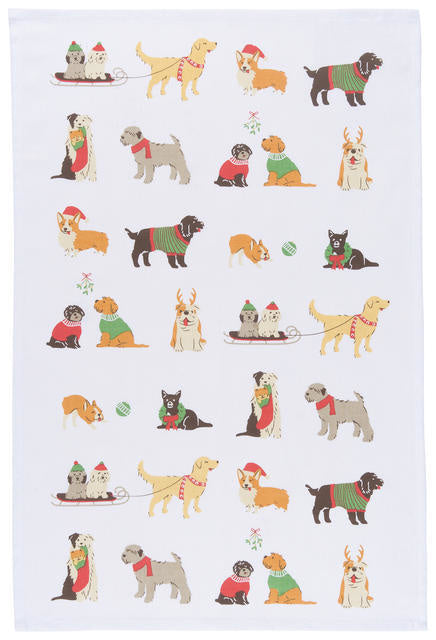 Tea Towel - Holiday Pups