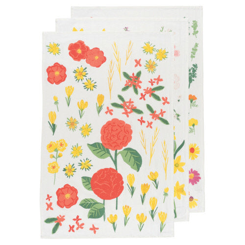 Floursack Dishtowel Set/3 - Flowers of the Month