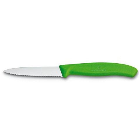 Paring Knife 3.25" / 8cm Serrated, Spear Tip Green