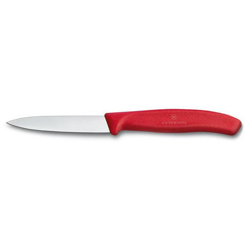 Paring Knife 3.25" / 8cm Straight Blade, Spear Point Red
