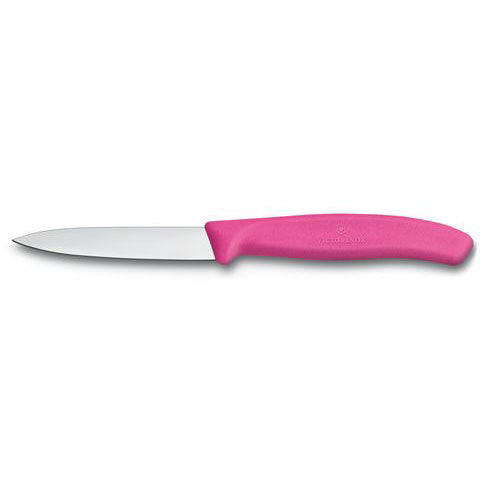 Paring Knife 3.25" / 8cm Straight Blade, Spear Point Pink
