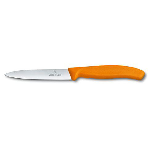 Paring Knife 4" / 10cm Straight Blade, Spear Point Orange