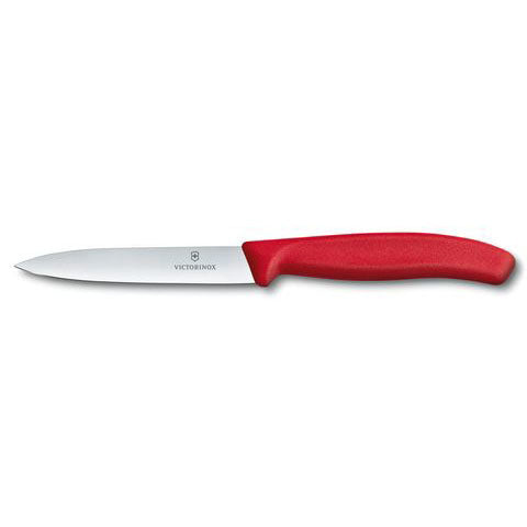 Paring Knife 4" / 10cm Straight Blade, Spear Point Red